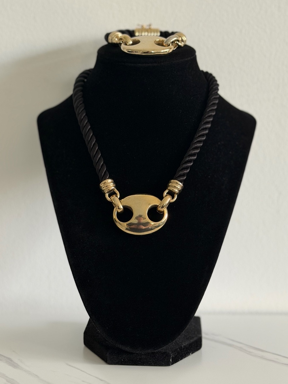 Vintage Gold Mariner Rope Necklace & Bracelet Set